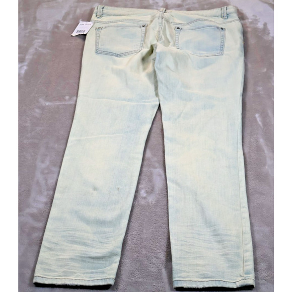 Free People Jeans Womens 30 Light Wash Palm Indig Distressed Denim Straight Leg - Picture 2 of 11